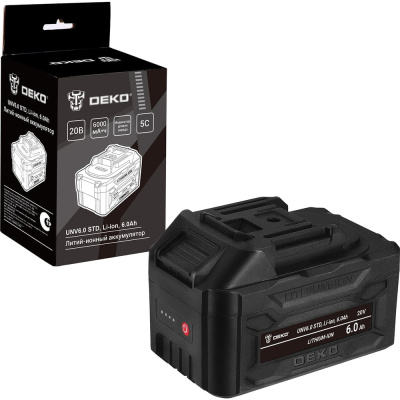 Аккумулятор DEKO UNV6.0 STD, Li-ion, 20В, 6.0Ач 085-1086