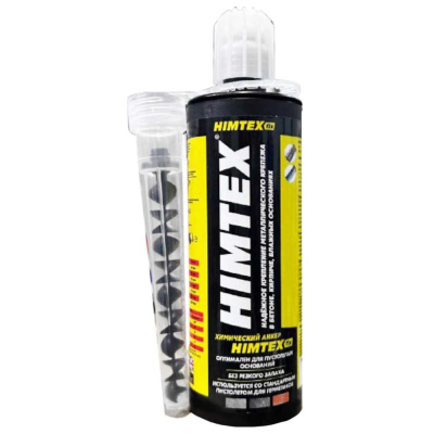 Хим анкер HIMTEX fix ECO для кирпича и бетона, PE универсальный + насадка, 165 мл (Англия) HIMFIX165