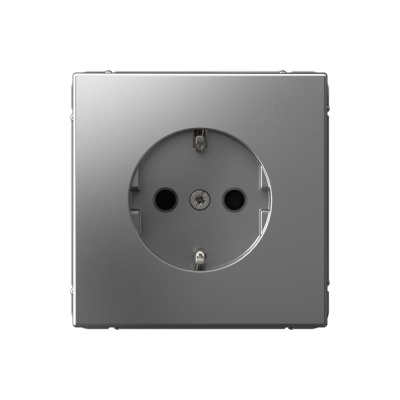 Розетка с заземлением со шторками ArtGallery Systeme Electric 16А, механизм, Сталь