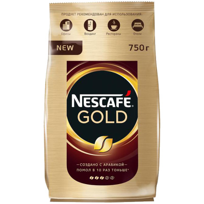 Кофе Nescafe Gold раств.субл.750г пакет