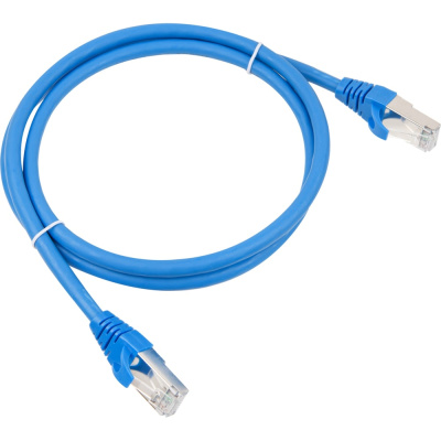Патч-корд Advant Ethernet CAT6a, 2xRJ45, S/FTP, 4 пары (AWG26), оболочка LSZH, длина 1 м, цвет: синий ADV6a-SPC01-LB