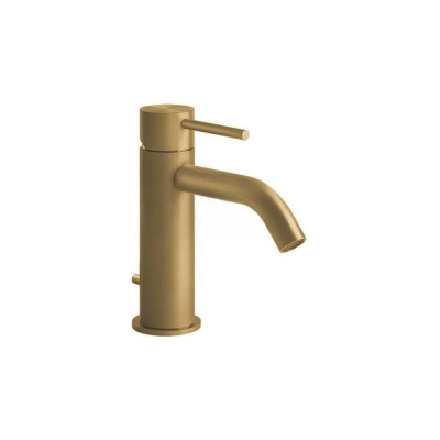 Смеситель для раковины Gessi Flessa донный клапан, соединительные шланги, цвет Brass Brushed PVD