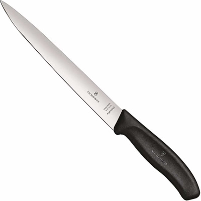 Филейный нож Victorinox лезвие 20 см, гибкое, черный, в картонном блистере