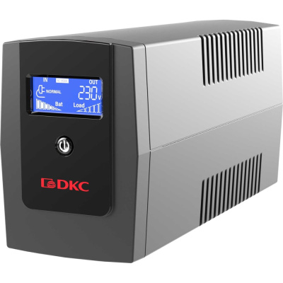 Линейно-интерактивный источник бесперебойного питания DKC 600 ВА/360 Вт, 1/1, 3xIEC C13, USB + RJ45, LCD, 1x7Aч