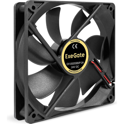 Вентилятор ExeGate 24В DC EX12025B2P-24 120x120x25 мм, 2-Ball двойной шарикоподшипник, 2pin, 2150RPM, 35.3dBA