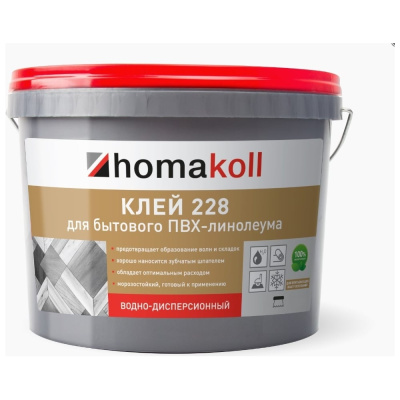 Клей для бытового линолеума Homakoll 228 4 кг, водно-дисперсионный