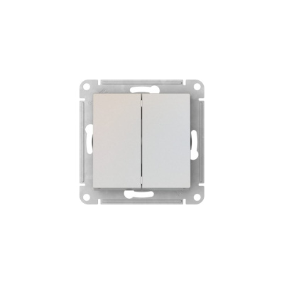 2-клавишный выключатель Systeme Electric ATLASDESIGN сх.5, 10АХ, мех., быстрозажим. клем., ЖЕМЧУГ