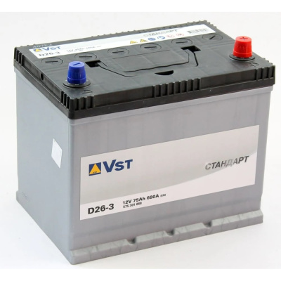 Аккумуляторная батарея VST Стандарт 6СТ-75.0 (575 301 068) яп.ст/бортик