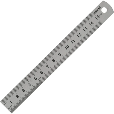Линейка металлическая 15 см Attache