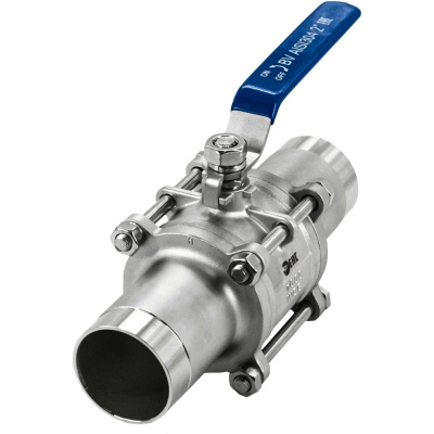 Кран шаровый приварной трехсоставной NEWKEY нержавеющий (3PC), AISI304 DN50 (2"), (CF8), PN40 NK-BE50/4