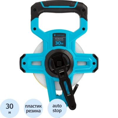 Рулетка TOPFORT GEO 30мх15мм, пластиковый корпус, металл