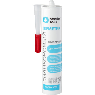Силиконовый герметик MASTERTEKS для аквариумов и стекла Profimaster, 290 мл, прозрачный