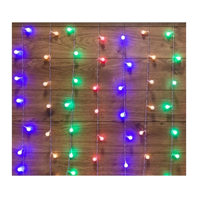 Светодиодная гирлянда NEON-NIGHT Дождь с насадками 8 режимов 1.5х1.5 м 144LED мультиколор