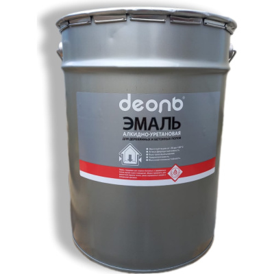 Эмаль быстросохнущая маслобензостойкая для бетонных и деревянных полов Деоль светло серая, 20 кг