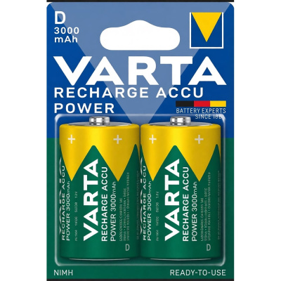 Аккумуляторы Varta Recharge Accu Power D 3000mAh BL2