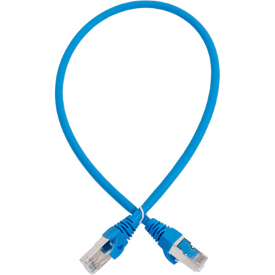 Патч-корд Advant Ethernet CAT6a, 2xRJ45, S/FTP, 4 пары (AWG26), оболочка LSZH, длина 0.5 м, цвет: синий
