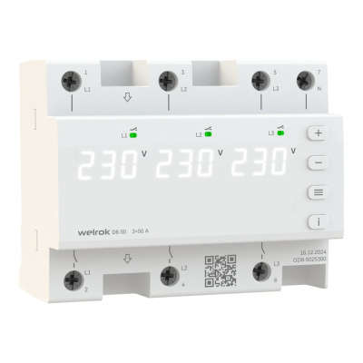Трехфазное реле напряжения Welrok D6-50