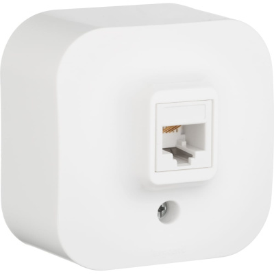 Розетка Legrand телефонная RJ11 Legrand Quteo IP20 накладной монтаж белый