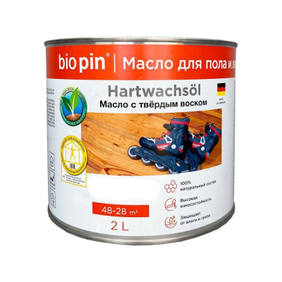 Масло для пола с твердым воском BIO PIN 1910 Hartwachsol в цвете прозрачный желто-коричневый (2016) 2 л