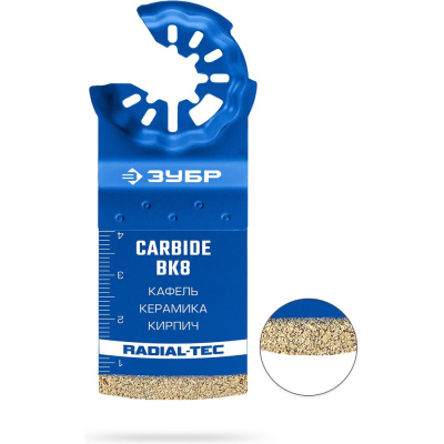 Полотно с твердосплавной крошкой Зубр CARBIDE ВК8 Р60, 35x40 мм, керамика, кирпич, пенобетон