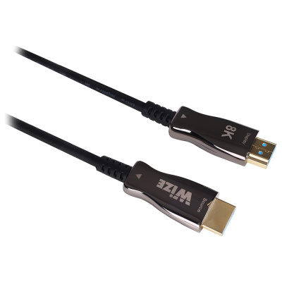 Кабель HDMI Wize AOC-8K-HM-HM-15M оптический, малодымный, 15 м, 8K/60HZ 4:4:4, v.2.1, ARC, 19M/19M, HDCP 2.2, Ethernet