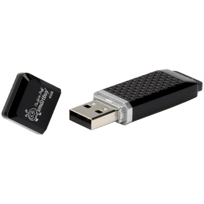 Память Smart Buy "Quartz" 4GB, USB 2.0 Flash Drive, черный