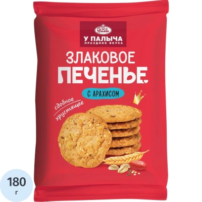Печенье У Палыча Злаковое с арахисом, 180г
