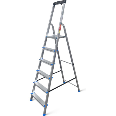 Стремянка алюминиевая LadderBel 6 ступеней с органайзером STR-AL-6T