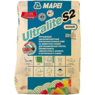 Плиточный клей MAPEI ULTRALITE S2 белый, 15 кг