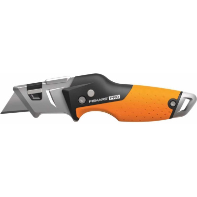 Строительный складной нож со сменным лезвием Fiskars CarbonMax