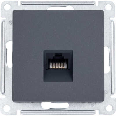 Розетка компьютерная Systeme Electric AtlasDesign, RJ45, 5e, механизм, Базальт