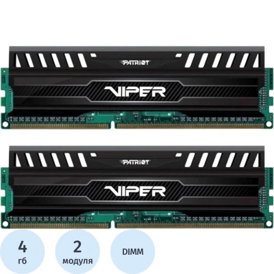 Модуль памяти Patriot DDR3 DIMM 8Gb(2x4Gb) 1600МГц CL9 (PV38G160C9K)