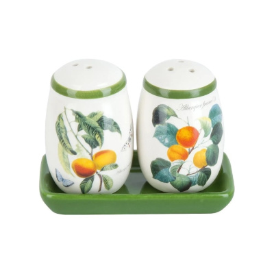 Набор для специй Dolomite солонка/перечница Fruit Garden 11x6х8,5 см, на керамической подставке