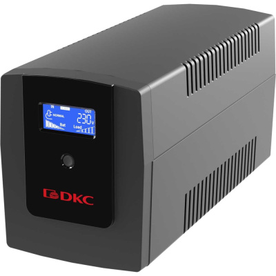 Линейно-интерактивный источник бесперебойного питания DKC серии Info LCD, 1200 ВА/720 Вт, 1/1, 4xIEC C13, USB + RJ45