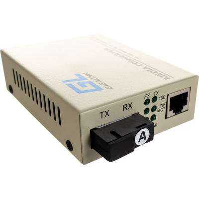 Конвертер UTP GIGALINK 100Мбит/c, WDM, без LFP, SM, SC NIKOMAX