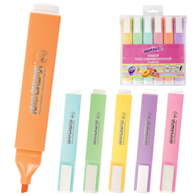 Набор текстовыделителей ЮНЛАНДИЯ 6 шт., АССОРТИ, "COLORSTAR PASTEL", линия 1-4 мм, 151717