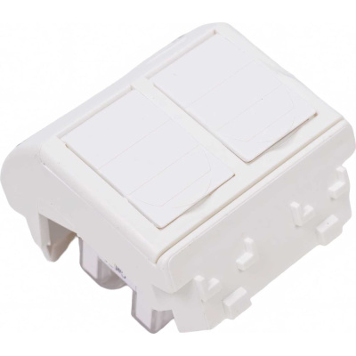 Компьютерная розетка DKC, RJ-45, категория 5Е, белая, 2 модуля