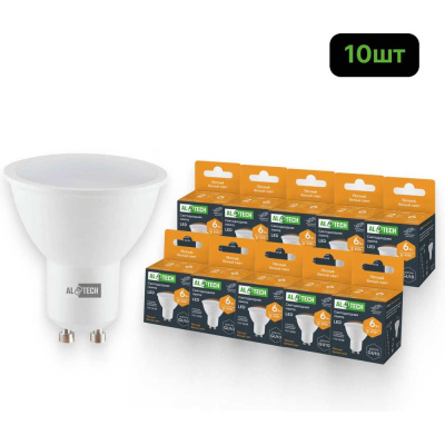 Лампочка светодиодная ALTECH LED MR16-6W-830-GU10 теплый белый свет 10шт