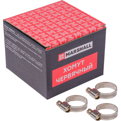 Хомут червячный MARSHALL 16-27 мм (нержавеющая сталь; кратность - 100 шт)