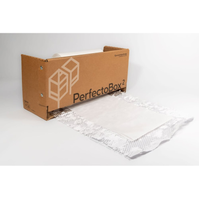 PerfectoBox2 (сетчатая крафт-бумага + тишью) БумАльтернатива белая/белая, 134 м