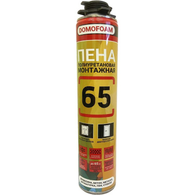 Монтажная пена DOMOFOAM PRO 65 всесезонная, 0.75 л
