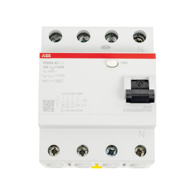 Выключатель дифференциального тока ABB 4 модуля FH204