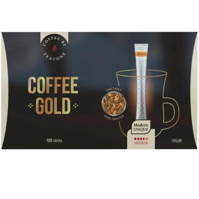 Кофе растворимый порционный TEATONE "GOLD", 100 стиков по 1,8 г, 1269