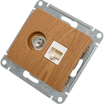Двойная розетка: тв + компьютерная Systeme Electric Glossa rj45, кат