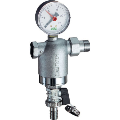 Фильтр FAR 1/2" НР-BР, с манометром, 300 мкм, Max: 95 C, 25 бар FA 3946 12