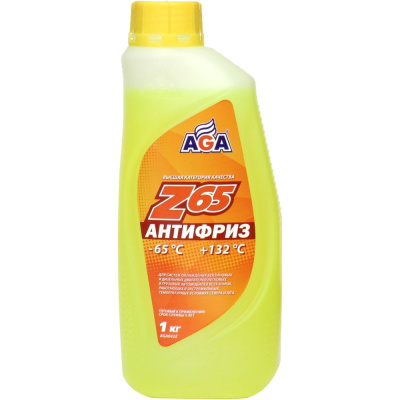 Антифриз желтый, G12++, 1 кг., -65С +132С, AGA042Z, готовый к применению
