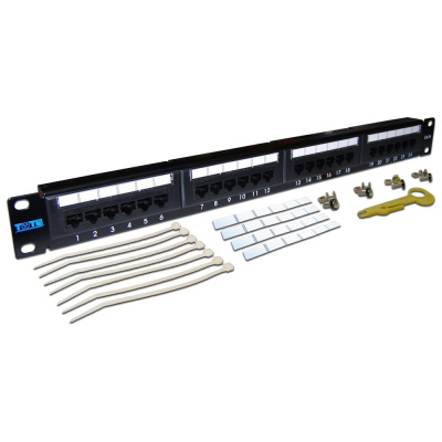 Патч-панель TWT 19, 24 порта RJ-45, категория 5e, UTP, 1U