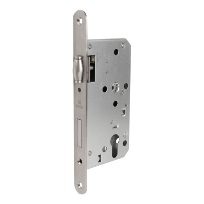 Замок врезной Fuaro DD.INOX/C-55.72/R с роликовой защелкой (лиц.планка 20 мм)