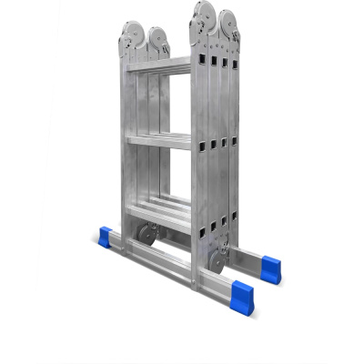 Алюминиевая лестница-трансформер LadderBel LT433 состоит из четырех секций с тремя ступеньками в каждой