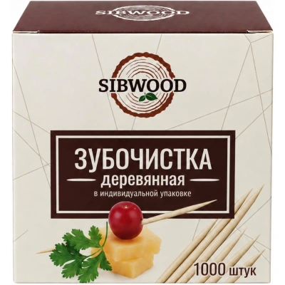 Зубочистки 65 мм, индив. РР, картон. с рис 1000шт/уп,ЗП1000